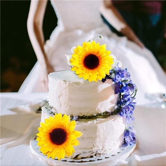 32pcs 3.5" Fake Sunflowers, Artificial Sunflower Heads, Faux Silk Sunflower - Picture 7 of 7